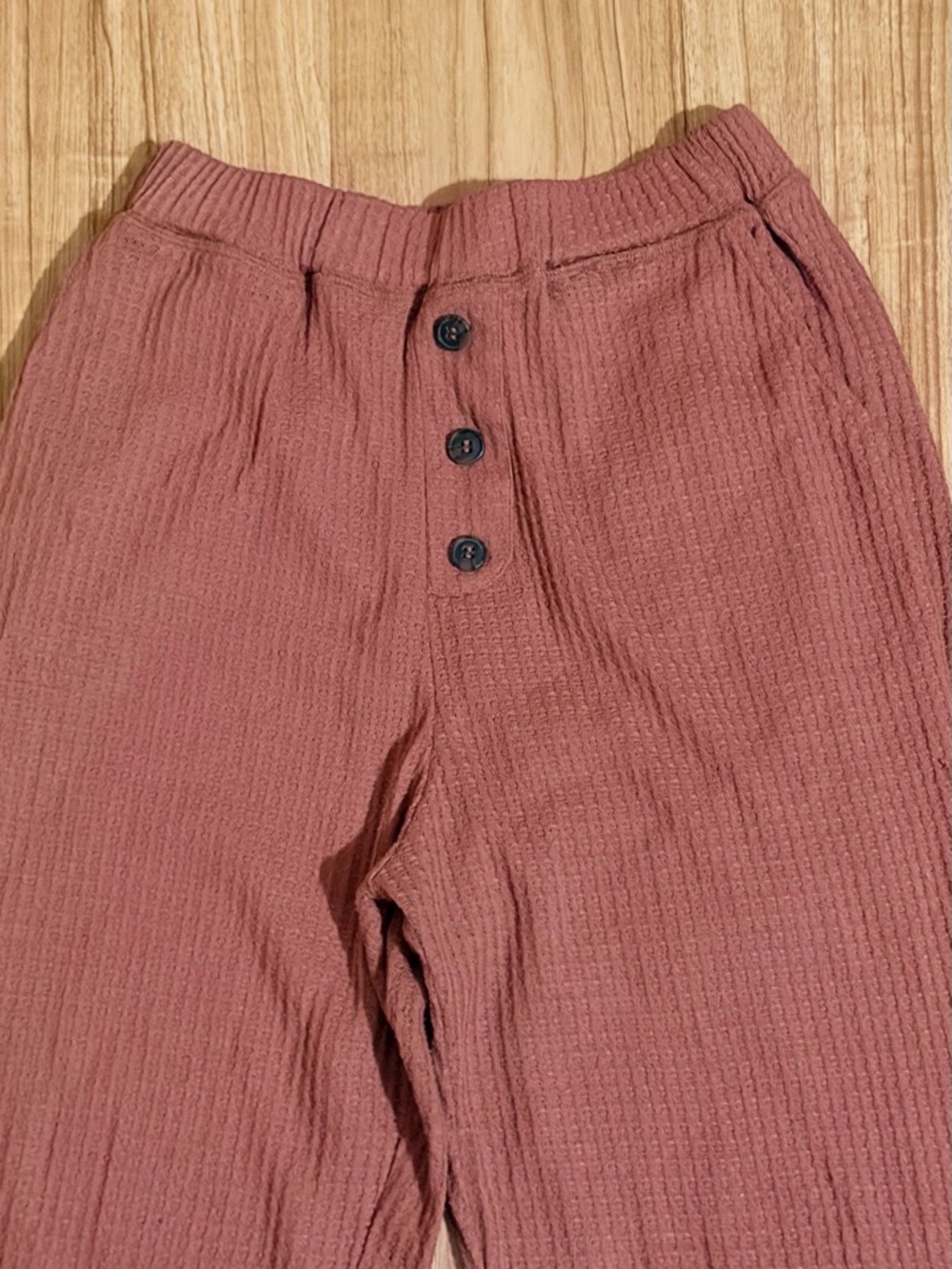 mine rust waffle knit pajama set - terracotta hue - Picture 6 of 10